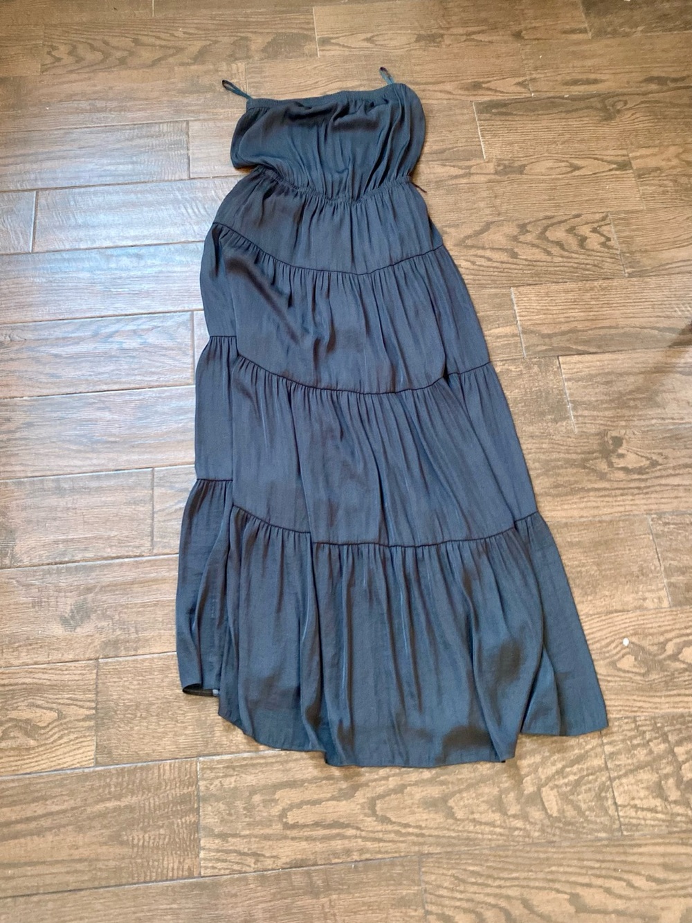 Stella Laguna Beach black strapless tiered maxi dress
